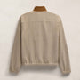 Suede Trimmed Track Jacket in Natural/Tobacco | James Perse Los Angeles
