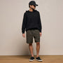 Suede Trimmed Track Short in Dark Olive/Black | James Perse Los Angeles
