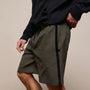 Suede Trimmed Track Short in Dark Olive/Black | James Perse Los Angeles