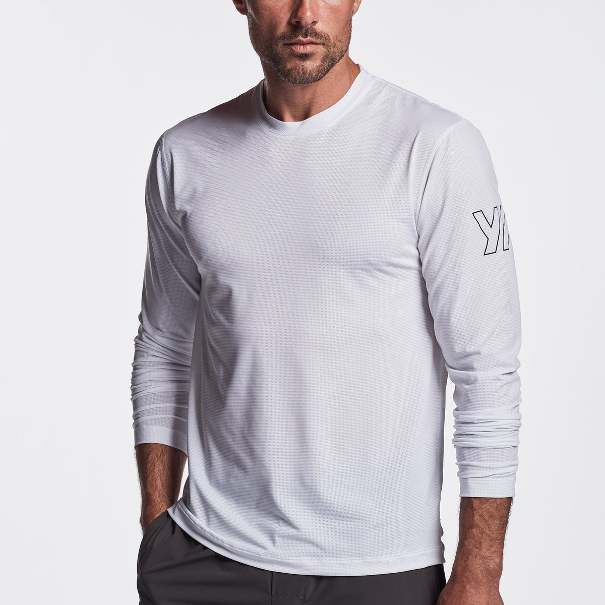 Y/OSEMITE Perforated Performance Crew - White | James Perse Los Angeles