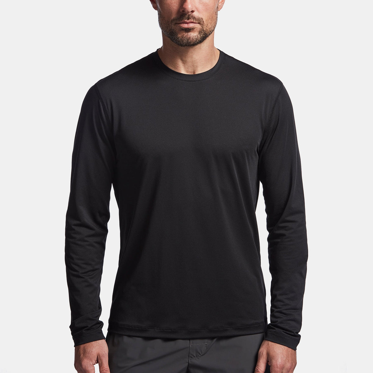 Y/OSEMITE Perforated Performance Crew In Black | James Perse Los Angeles