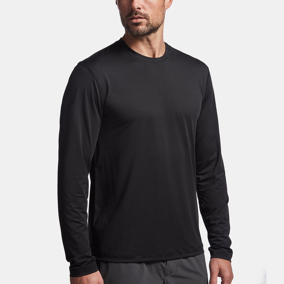 Y/OSEMITE Perforated Performance Crew In Black | James Perse Los Angeles