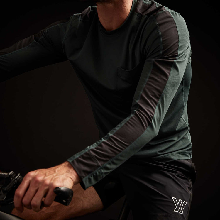 Y/OSEMITE Graphic Striped Performance Tee - Bamboo/Black | James Perse Los Angeles