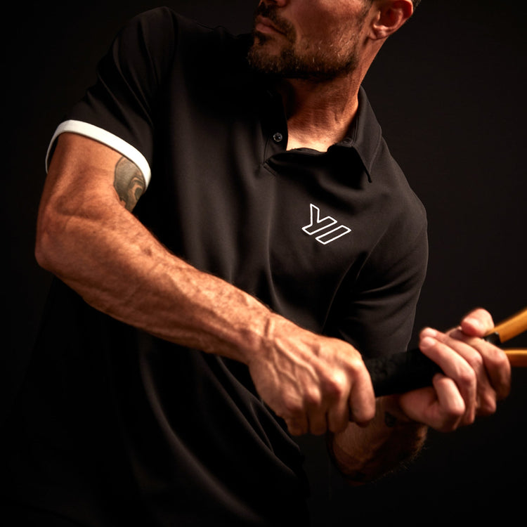 Y/OSEMITE Performance Pique Embroidered Polo - Black/Ice | James Perse Los Angeles