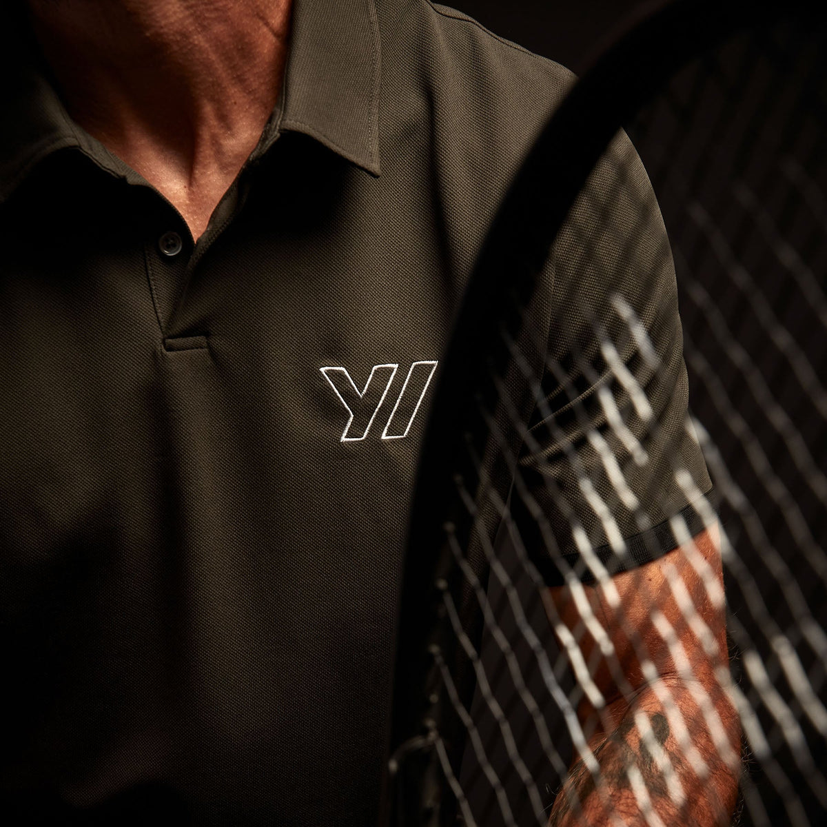 Y/OSEMITE Performance Pique Embroidered Polo - Dark Olive/Black | James Perse Los Angeles