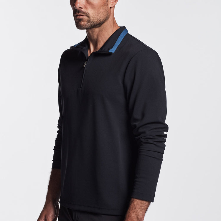 Y/OSEMITE Performance Pique Zip Tee In Navy/Reflex | James Perse Los Angeles