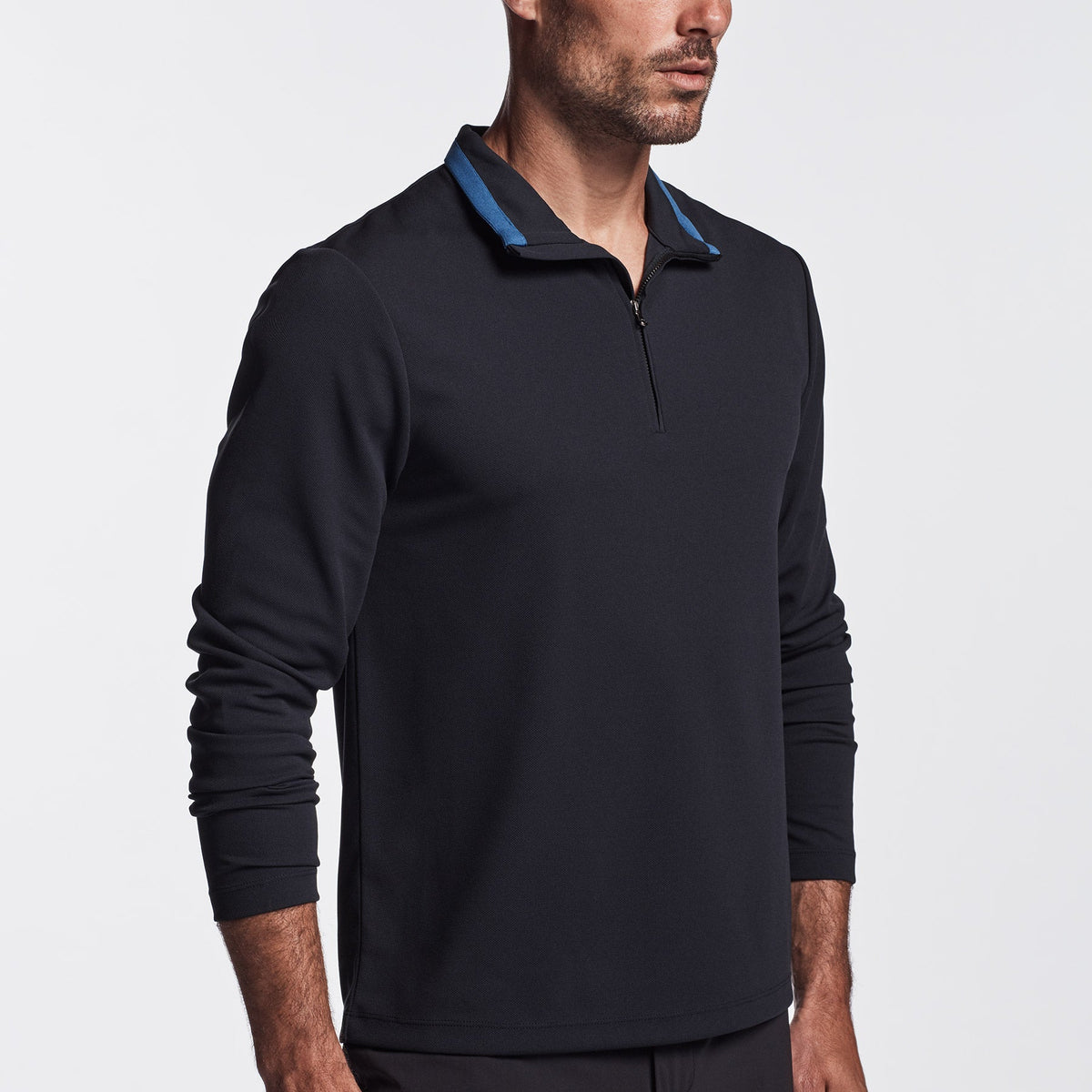 Y/OSEMITE Performance Pique Zip Tee In Navy/Reflex | James Perse Los Angeles