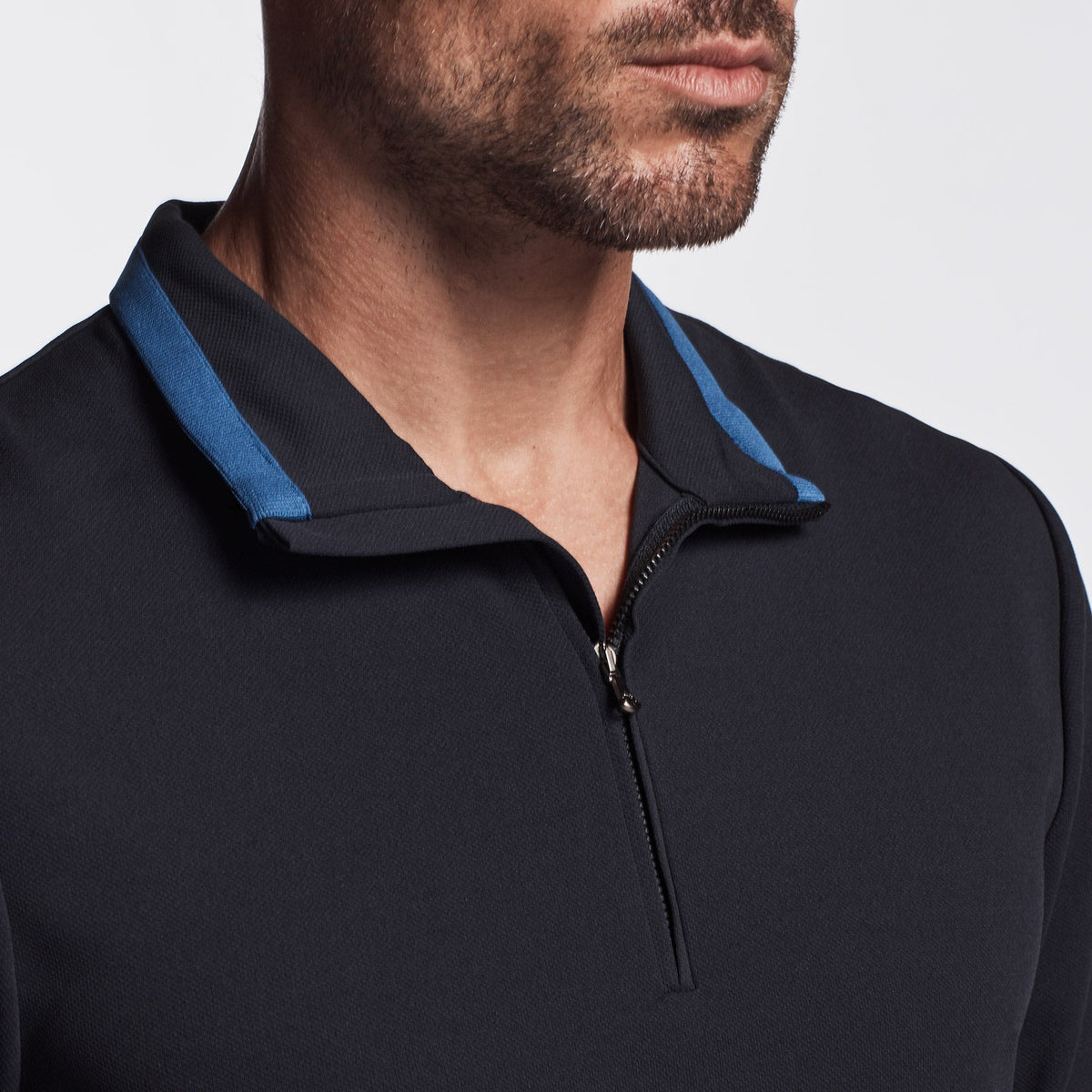 Y/OSEMITE Performance Pique Zip Tee In Navy/Reflex | James Perse Los Angeles