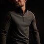 Y/OSEMITE Performance Pique Zip Tee - Slate/Black | James Perse Los Angeles