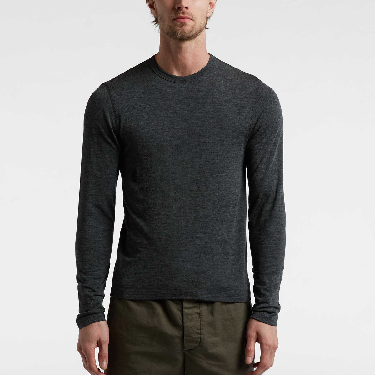 Wool Crew Neck - Heather Charcoal | James Perse Los Angeles
