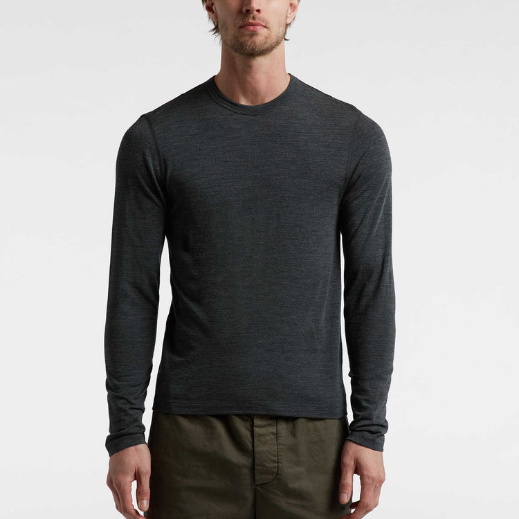 Wool Crew Neck - Heather Charcoal | James Perse Los Angeles