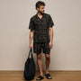 Palm Printed Shirt in Black/Light Olive Pigment | James Perse Los Angeles