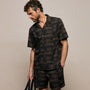 Palm Printed Shirt in Black/Light Olive Pigment | James Perse Los Angeles