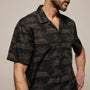 Palm Printed Shirt in Black/Light Olive Pigment | James Perse Los Angeles