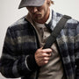 Sherpa Lined Plaid Zip Jacket in Breeze Plaid | James Perse Los Angeles