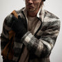 Sherpa Lined Plaid Zip Jacket in Dapple Plaid | James Perse Los Angeles