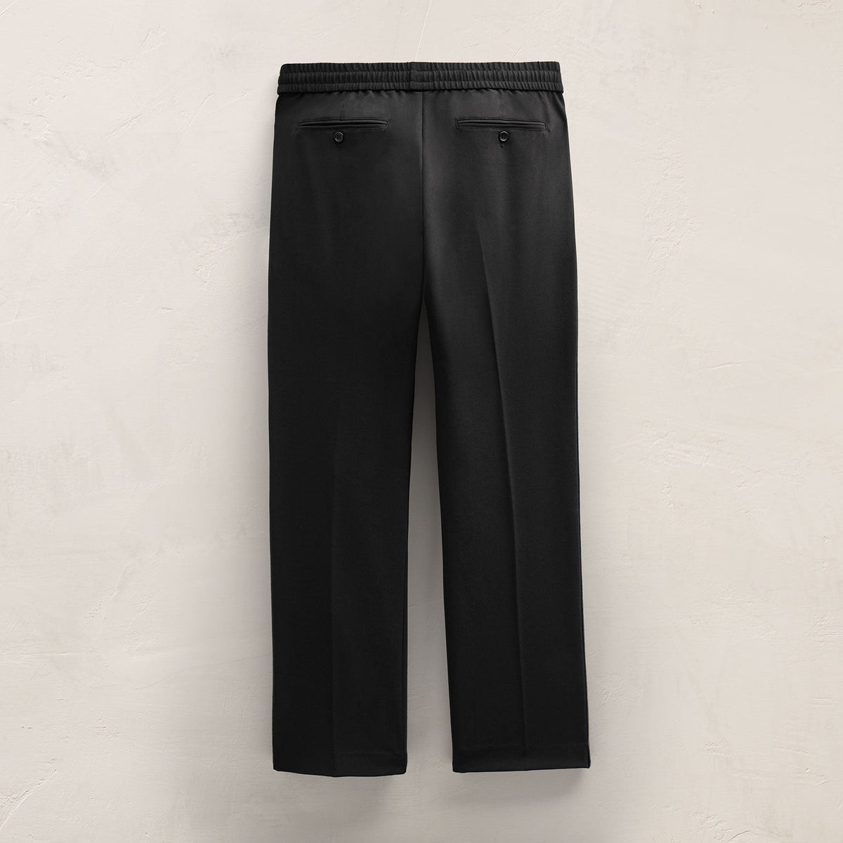 Wool Cashmere Flannel Side Piping Pant in Black | James Perse Los Angeles FLAT