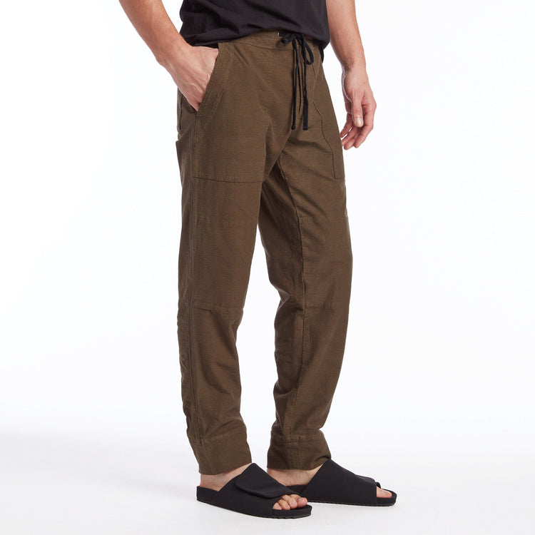 Stretch Textured Jersey Pant in Khaki | James Perse Los Angeles
