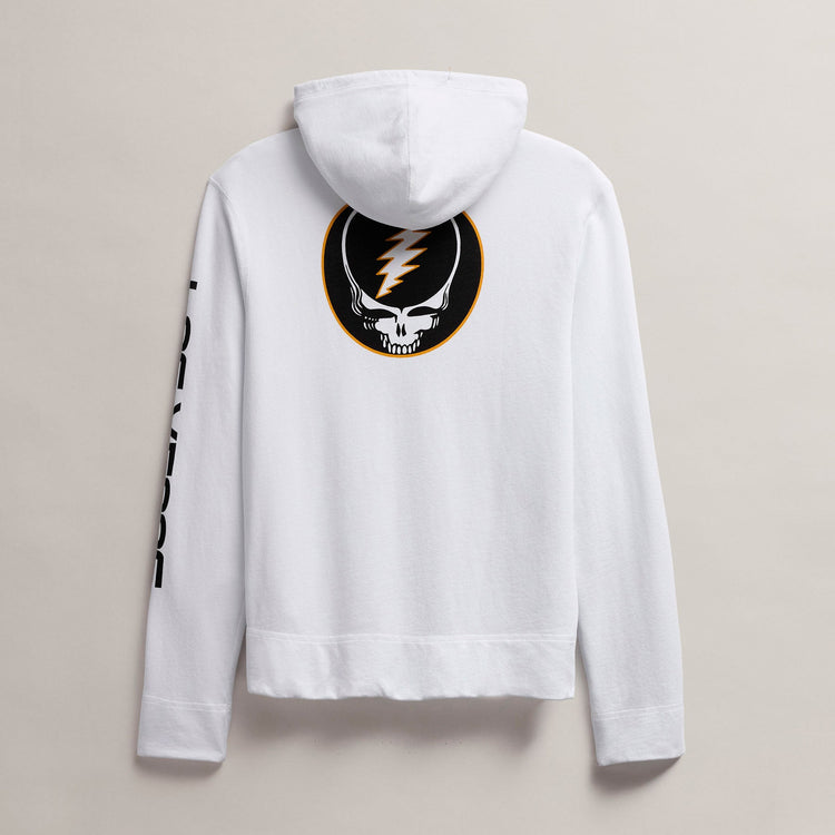 Men's Fleece Full Zip Grateful Dead in White/Cadmium | James Perse Los Angeles