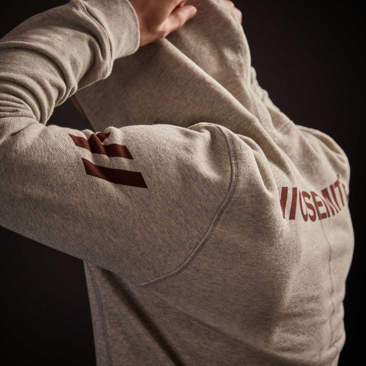 Classic French Terry Hoody - Heather Grey/Maroon | James Perse Los Angeles