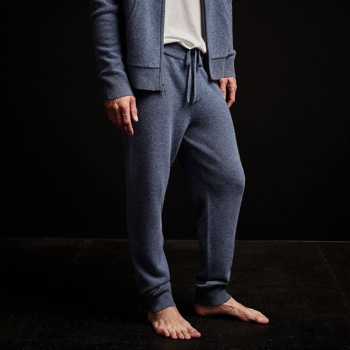 Recycled Cashmere Track Pant in Denim | James Perse Los Angeles