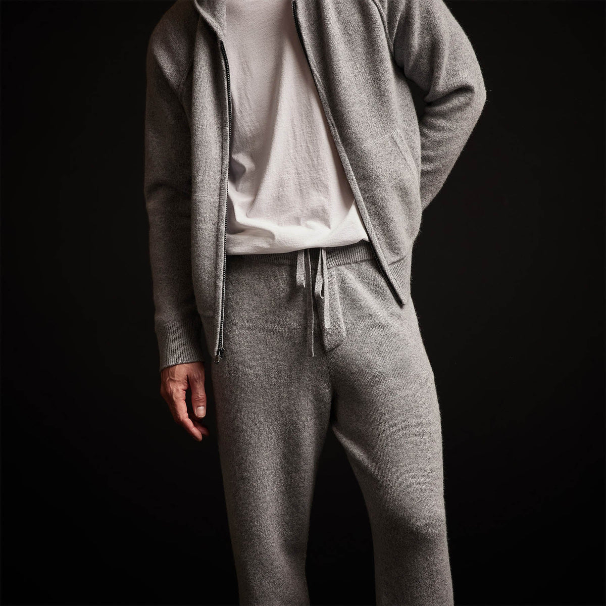 Recycled Cashmere Track Pant in Heather Grey | James Perse Los Angeles