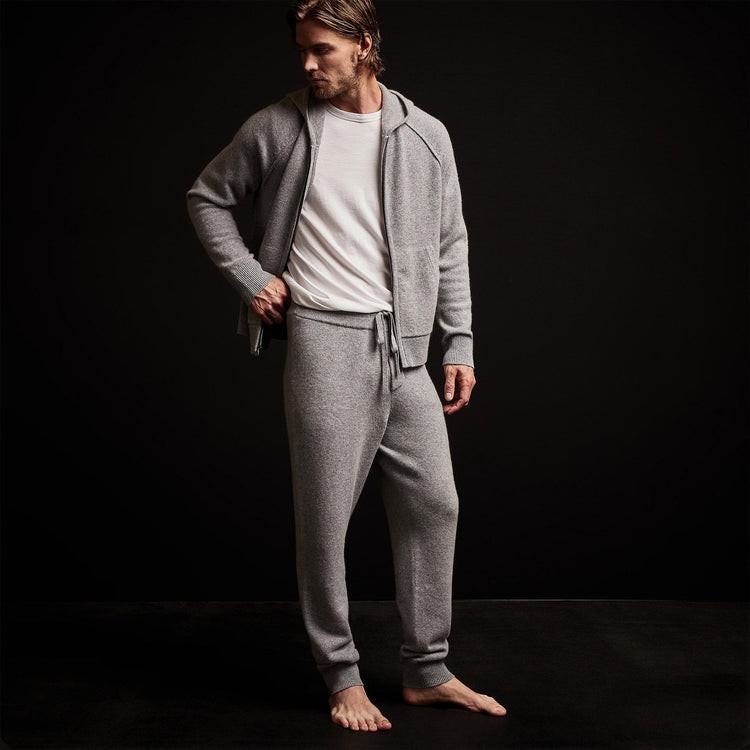 Recycled Cashmere Track Pant in Heather Grey | James Perse Los Angeles