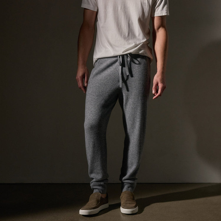 Recycled Cashmere Trucker Pant with Pockets  in Heather Grey | James Perse Los Angeles