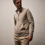 Recycled Cashmere Full Zip Sweater In Stone | James Perse Los Angeles