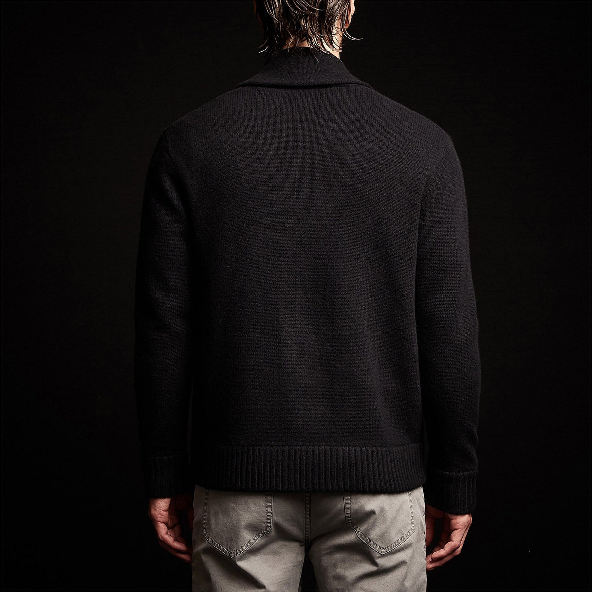 Shawl Collar Button Up Cardigan in Black | James Perse Los Angeles