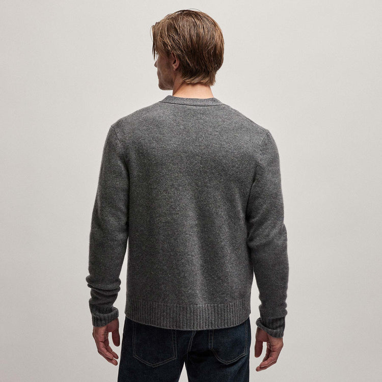 Recycled Cashmere Cardigan in Flannel | James Perse Los Angeles