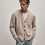 Recycled Cashmere Cardigan in Stone | James Perse Los Angeles