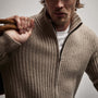 Recycled Cashmere Cardigan in Coyote | James Perse Los Angeles