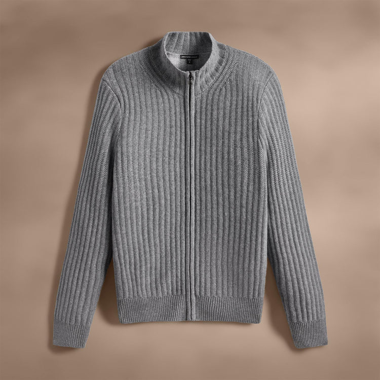 Recycled Cashmere Cardigan in Heather Grey | James Perse Los Angeles