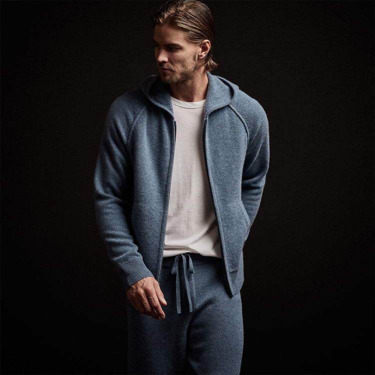 Recycled Cashmere Jacket in Denim | James Perse Los Angeles