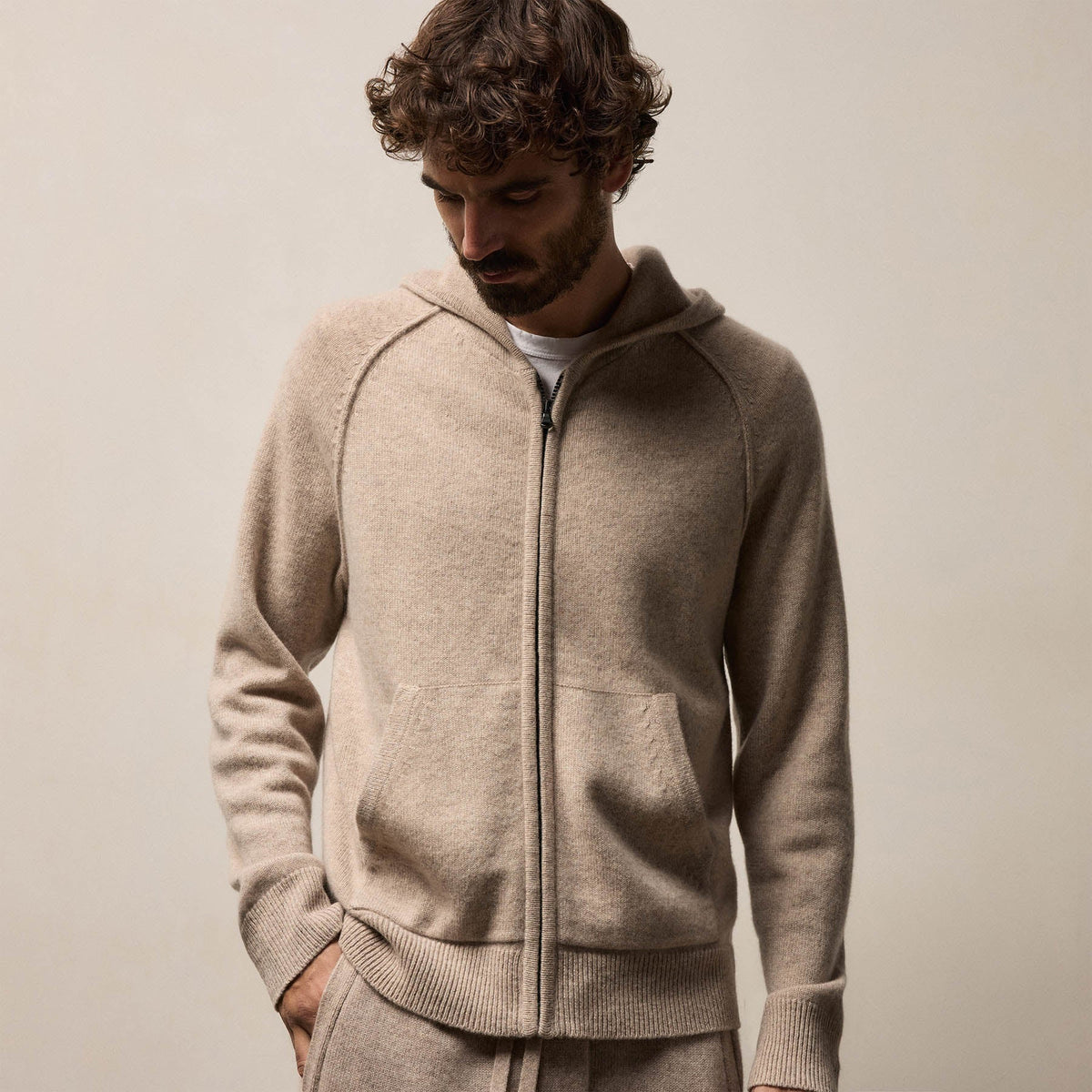Recycled Cashmere Jacket in Stone | James Perse Los Angeles