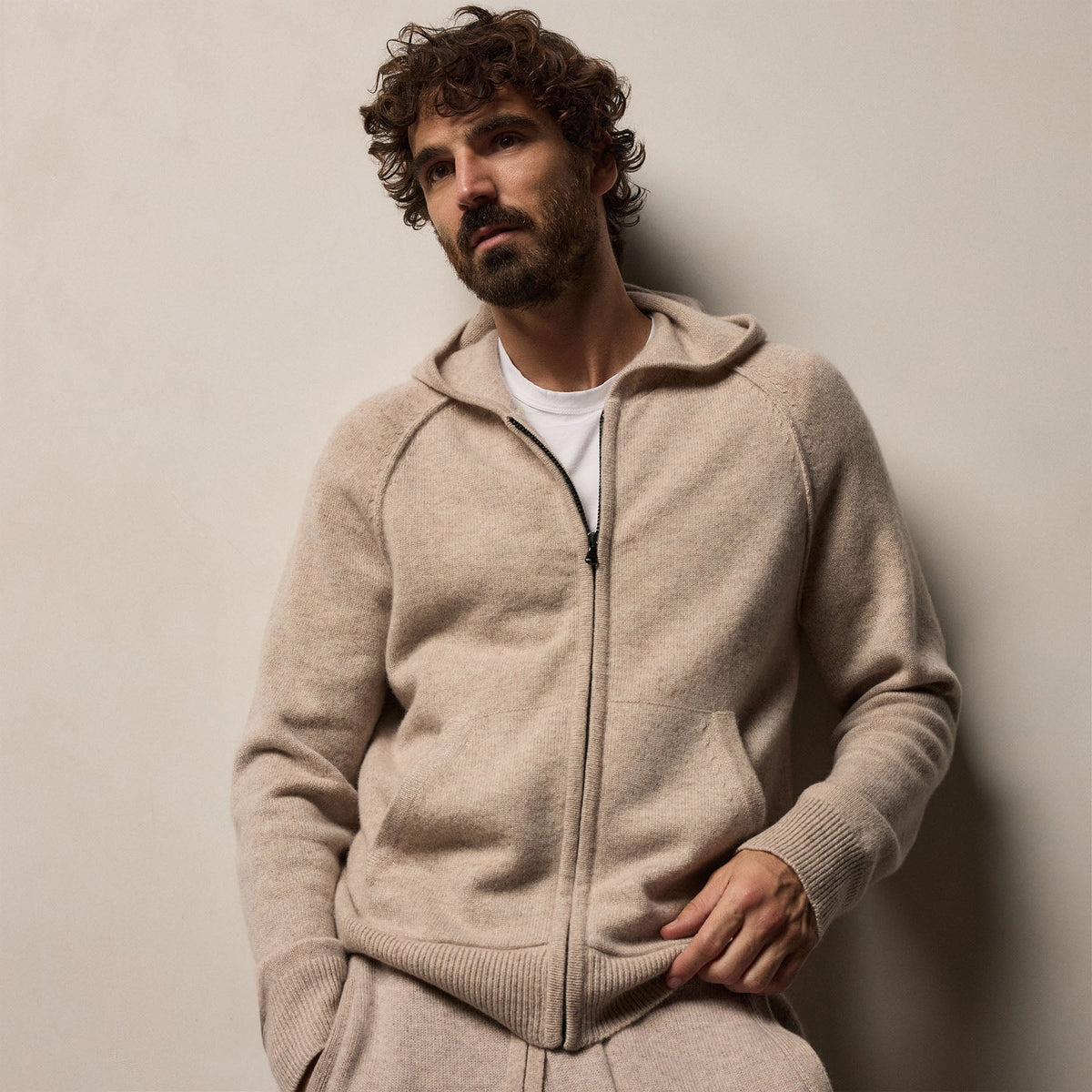 Recycled Cashmere Jacket in Stone | James Perse Los Angeles