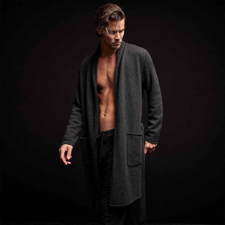 Recycled Cashmere Robe in Coal | James Perse Los Angeles