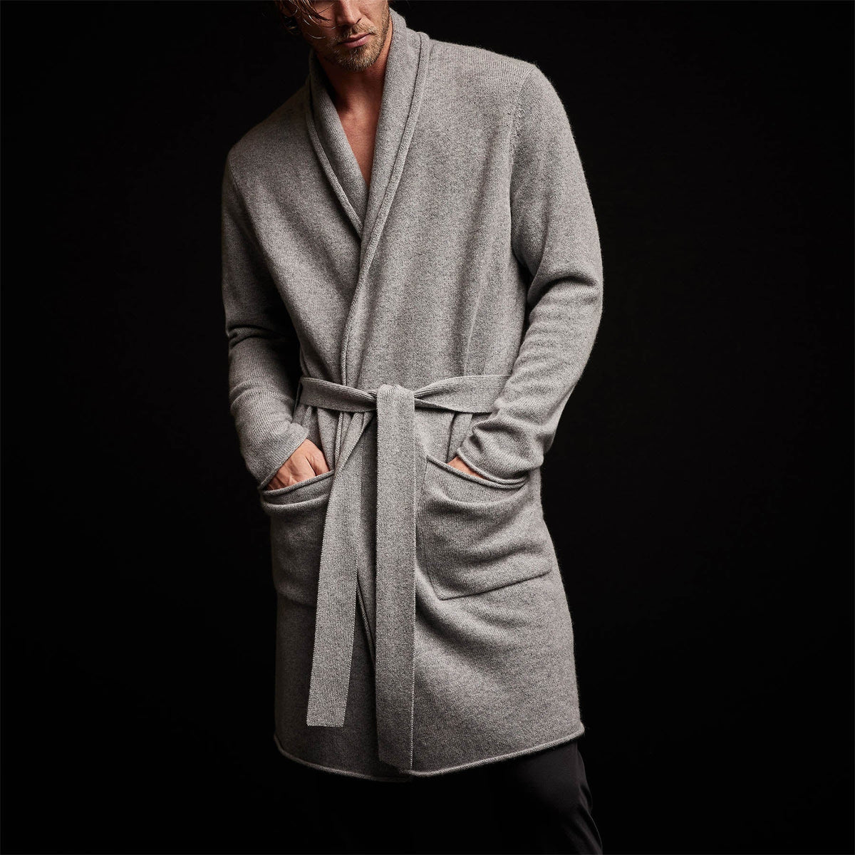 Recycled Cashmere Robe in Heather Grey | James Perse Los Angeles