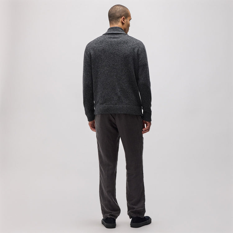Marled Shawl Collar Cardigan in Charcoal Marl | James Perse Los Angeles
