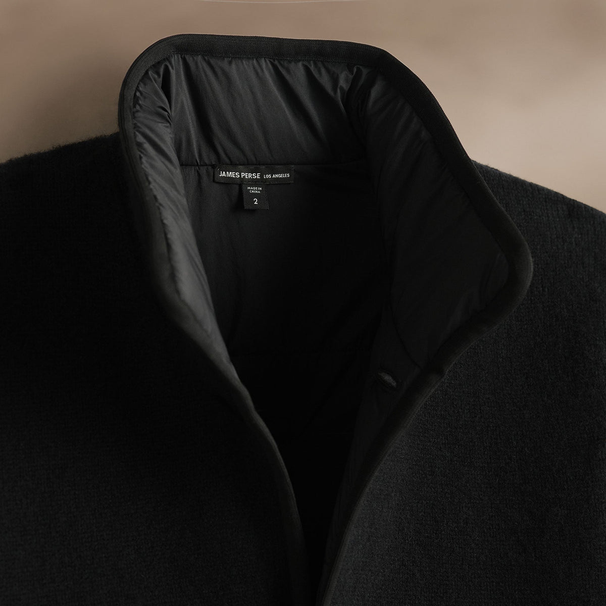 Insulated Cashmere Knit Coat  in Black | James Perse Los Angeles