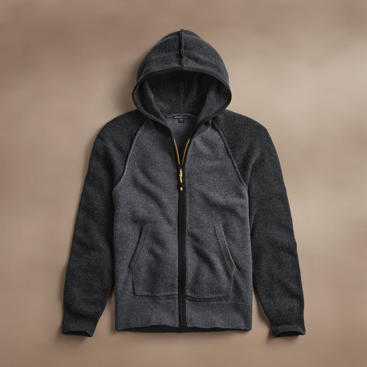 Cashmere Track Jacket  in Flannel/Coal | James Perse Los Angeles