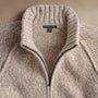 Chunky Cashmere Zip Up in Stone Marl | James Perse Los Angeles