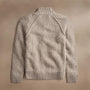 Chunky Cashmere Zip Up in Stone Marl | James Perse Los Angeles