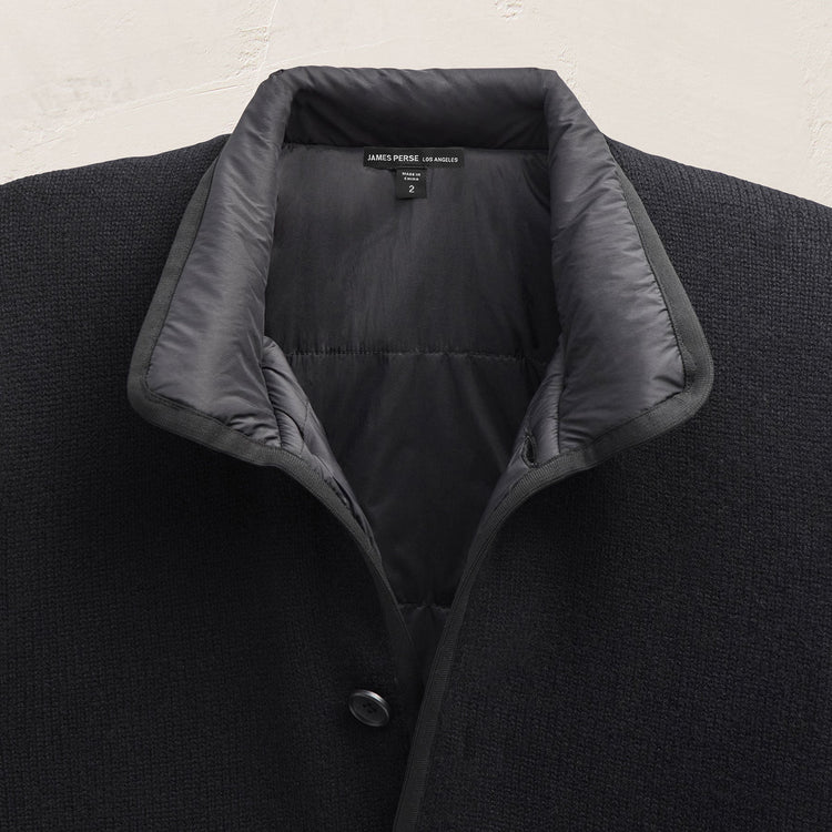 Recycled Cashmere Carcoat in Black/Black | James Perse Los Angeles FLAT