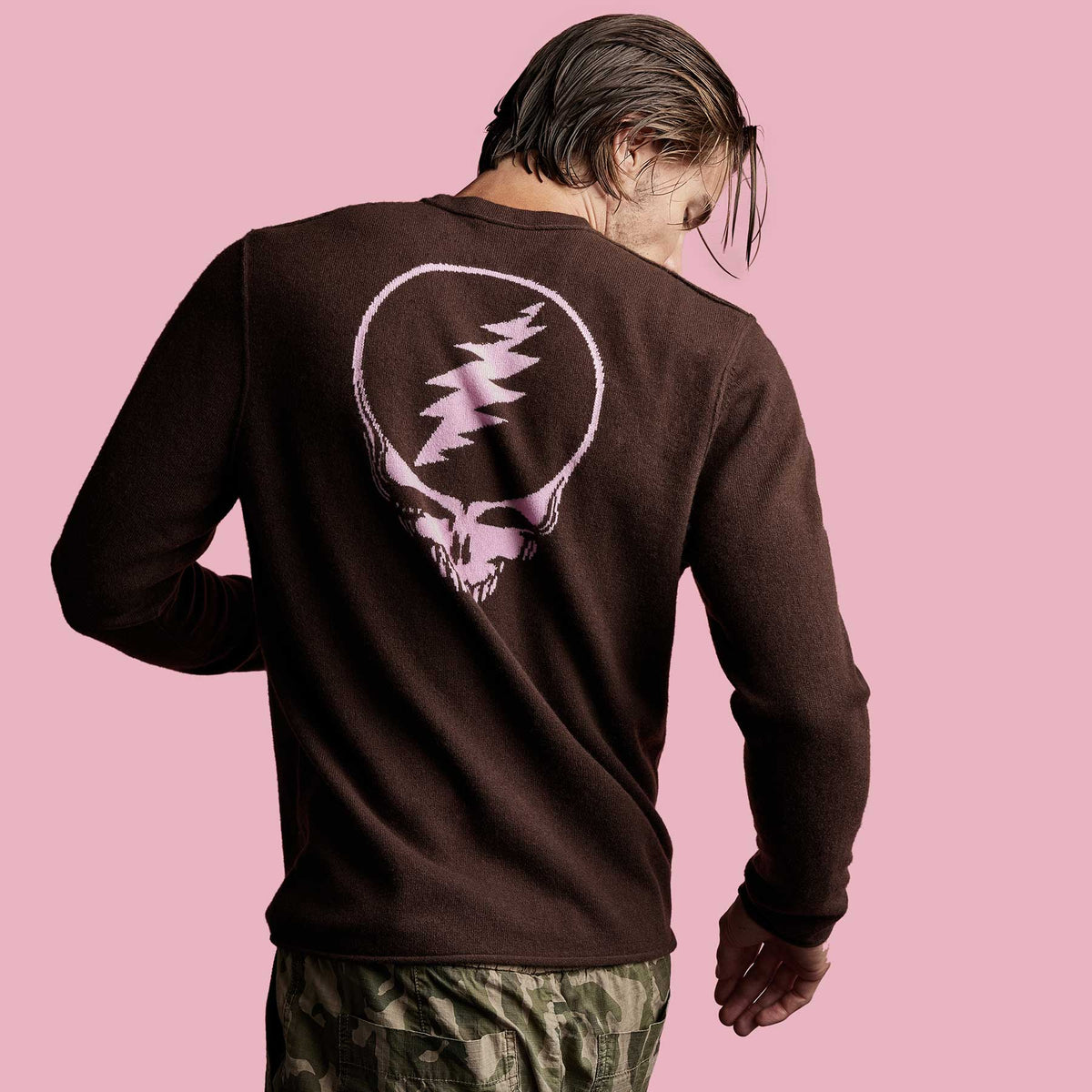 Grateful Dead Recycled Cashmere Sweater in Black Cherry | James Perse Los Angeles