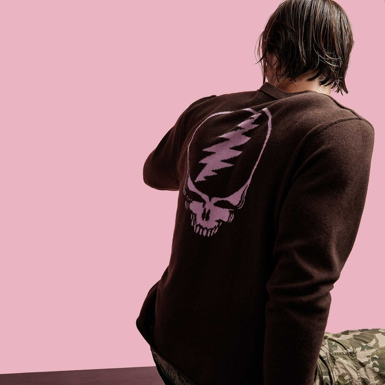 Grateful Dead Recycled Cashmere Sweater in Black Cherry | James Perse Los Angeles