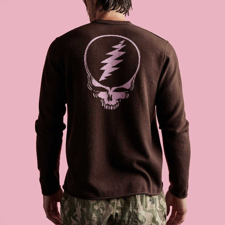 Grateful Dead Recycled Cashmere Sweater in Black Cherry | James Perse Los Angeles