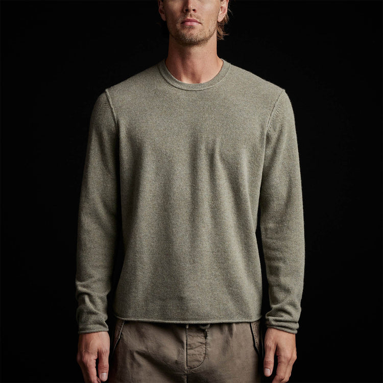 Recycled Cashmere Crew Neck Sweater in Ammo | James Perse Los Angeles