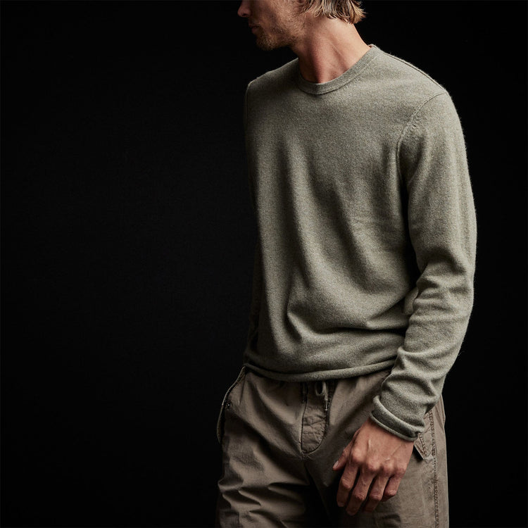 Recycled Cashmere Crew Neck Sweater in Ammo | James Perse Los Angeles